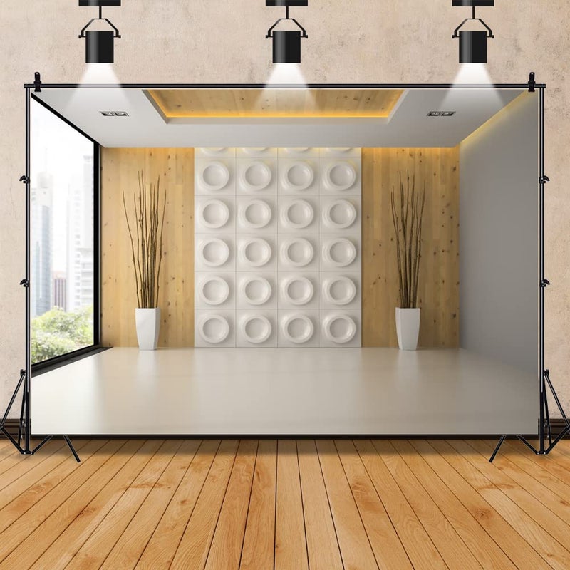 YongFoto 6x4ft Bright Business Office Backdrop French Window Work at Home Zoom Meeting Background Video Conferencing Backdrop Modern Office Decor Background - Image 4